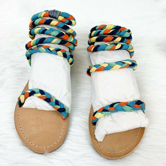 Free People Womens 37 Multi Braid Havana Gladiator - Picture 2 of 7